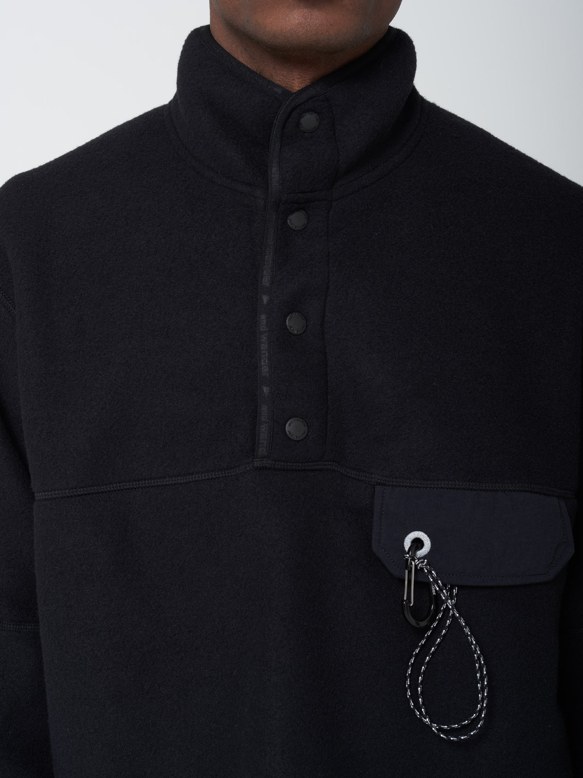 Polaire Wool Pullover, Noir