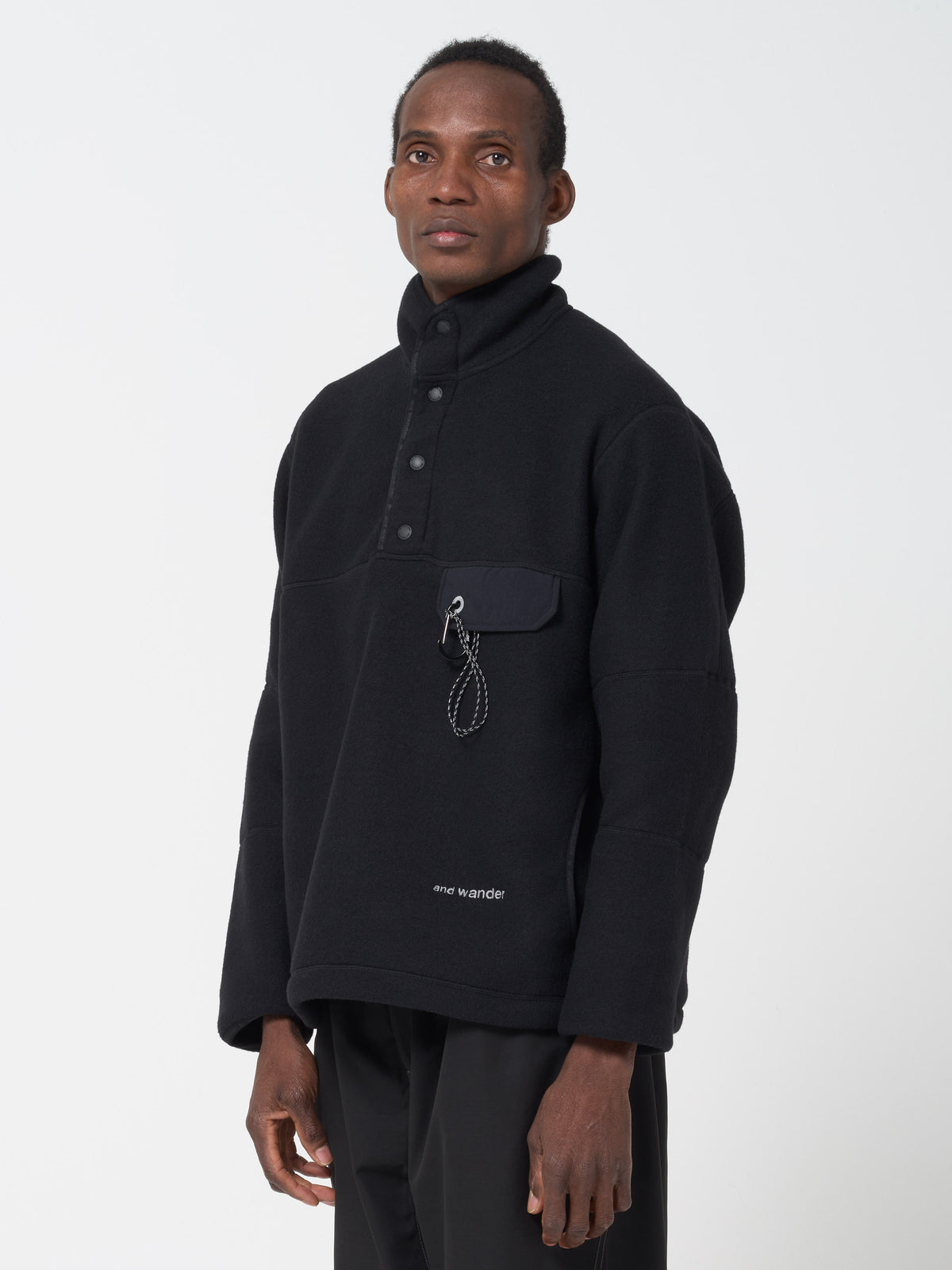 Polaire Wool Pullover, Noir