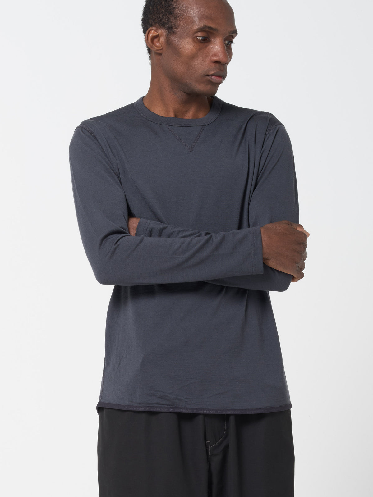T-shirt Merino Base, Gris Foncé