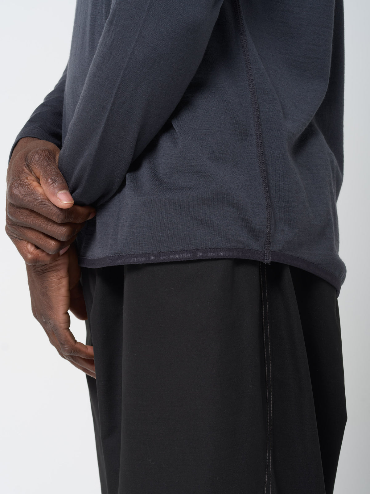 T-shirt Merino Base, Gris Foncé