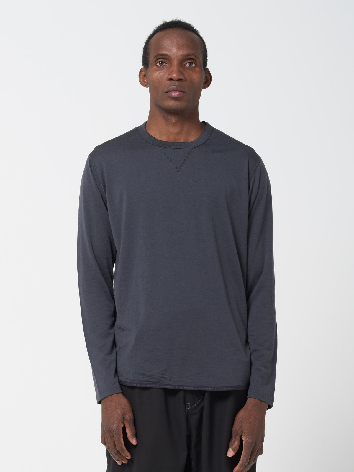 T-shirt Merino Base, Gris Foncé