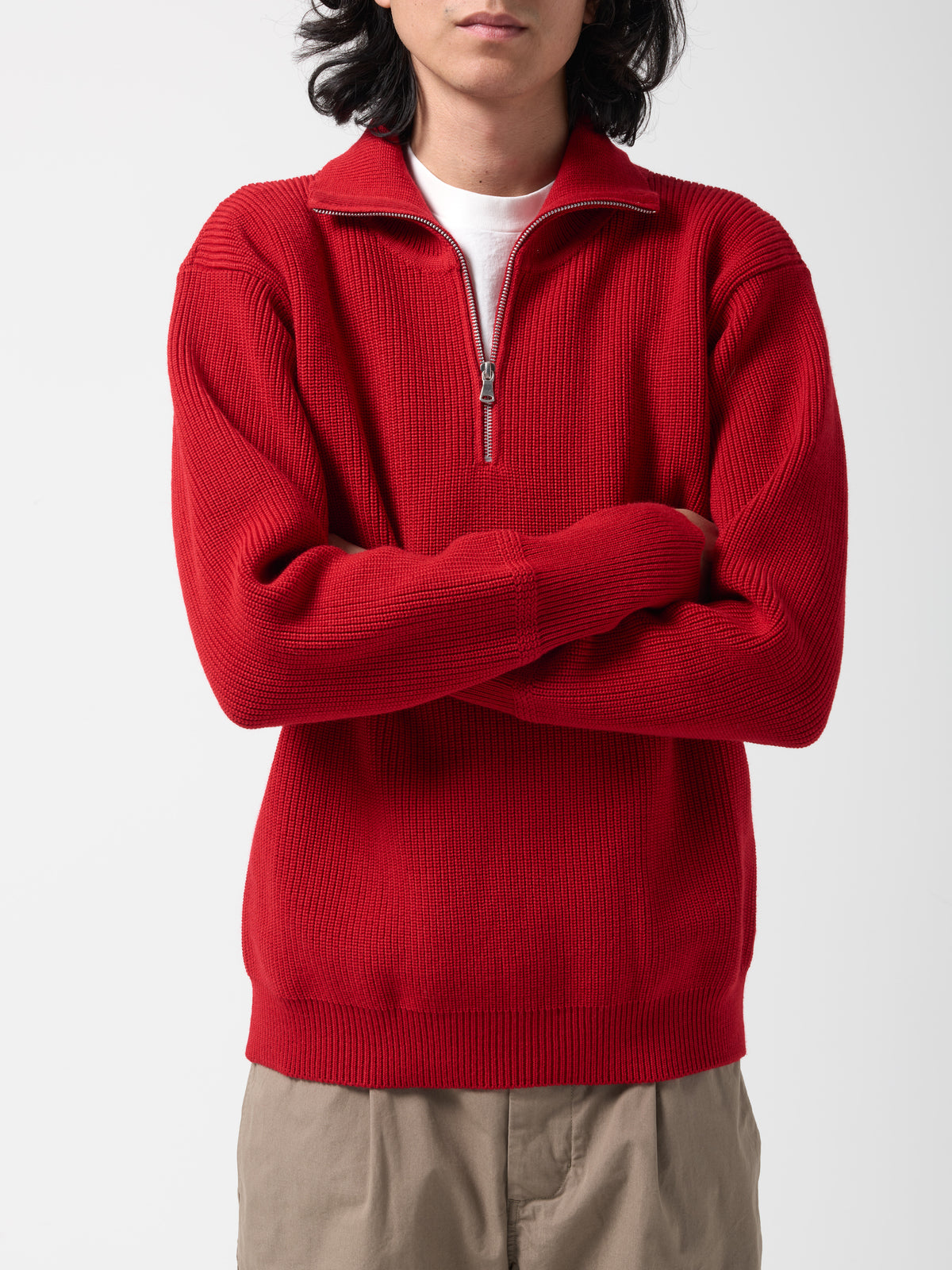 Pull Col Camionneur, Rouge