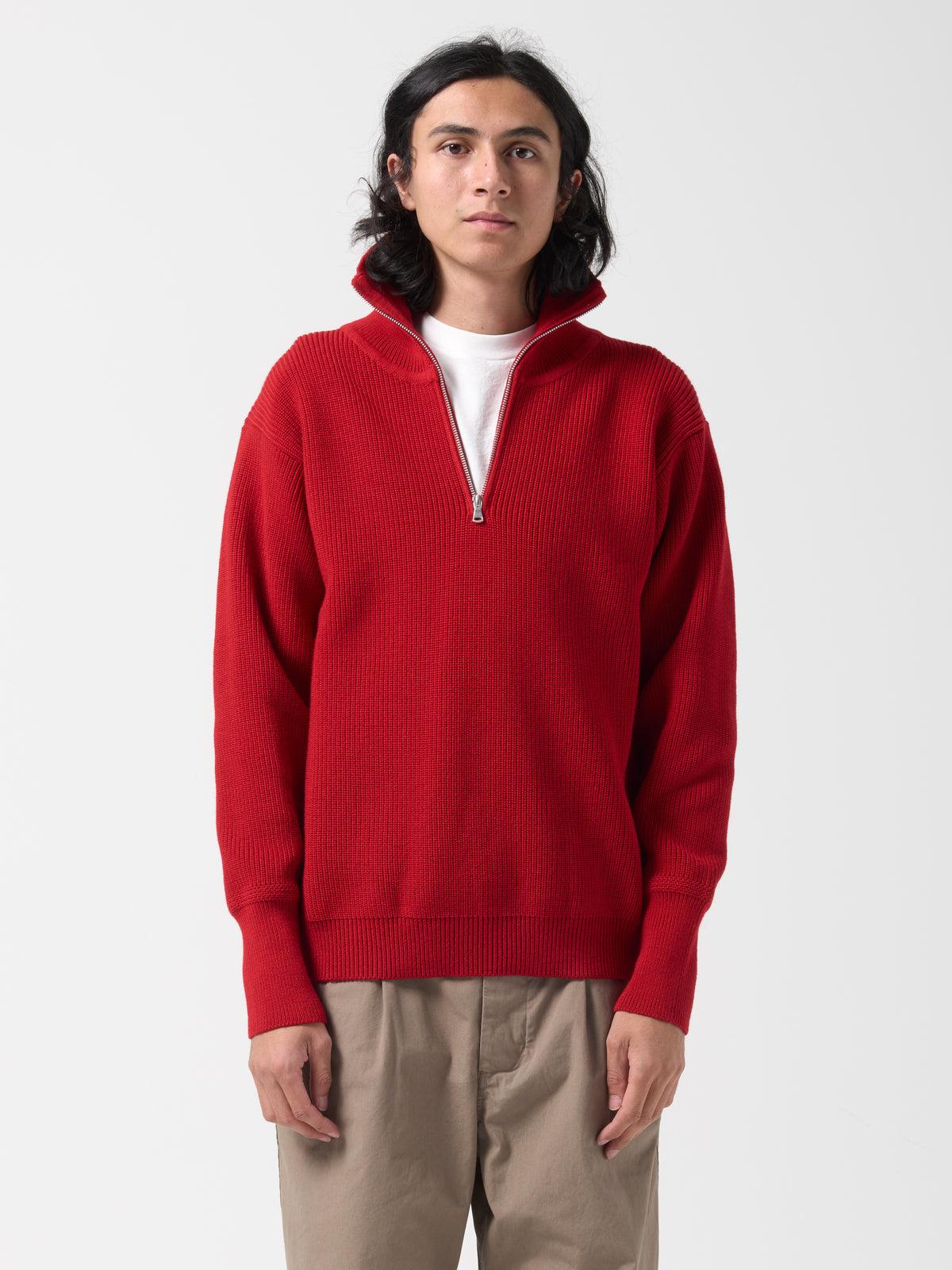 Pull Col Camionneur, Rouge