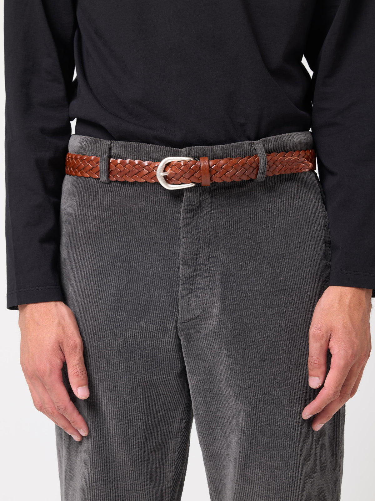 Ceinture Tressée, Marron