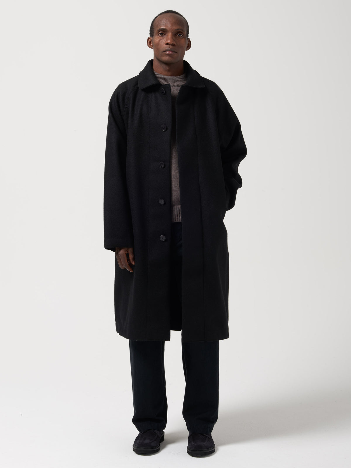 Manteau Utile Melton, Noir