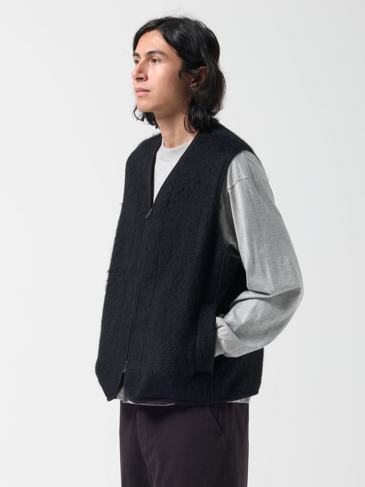 Veste Contour Sans Manches, Noir