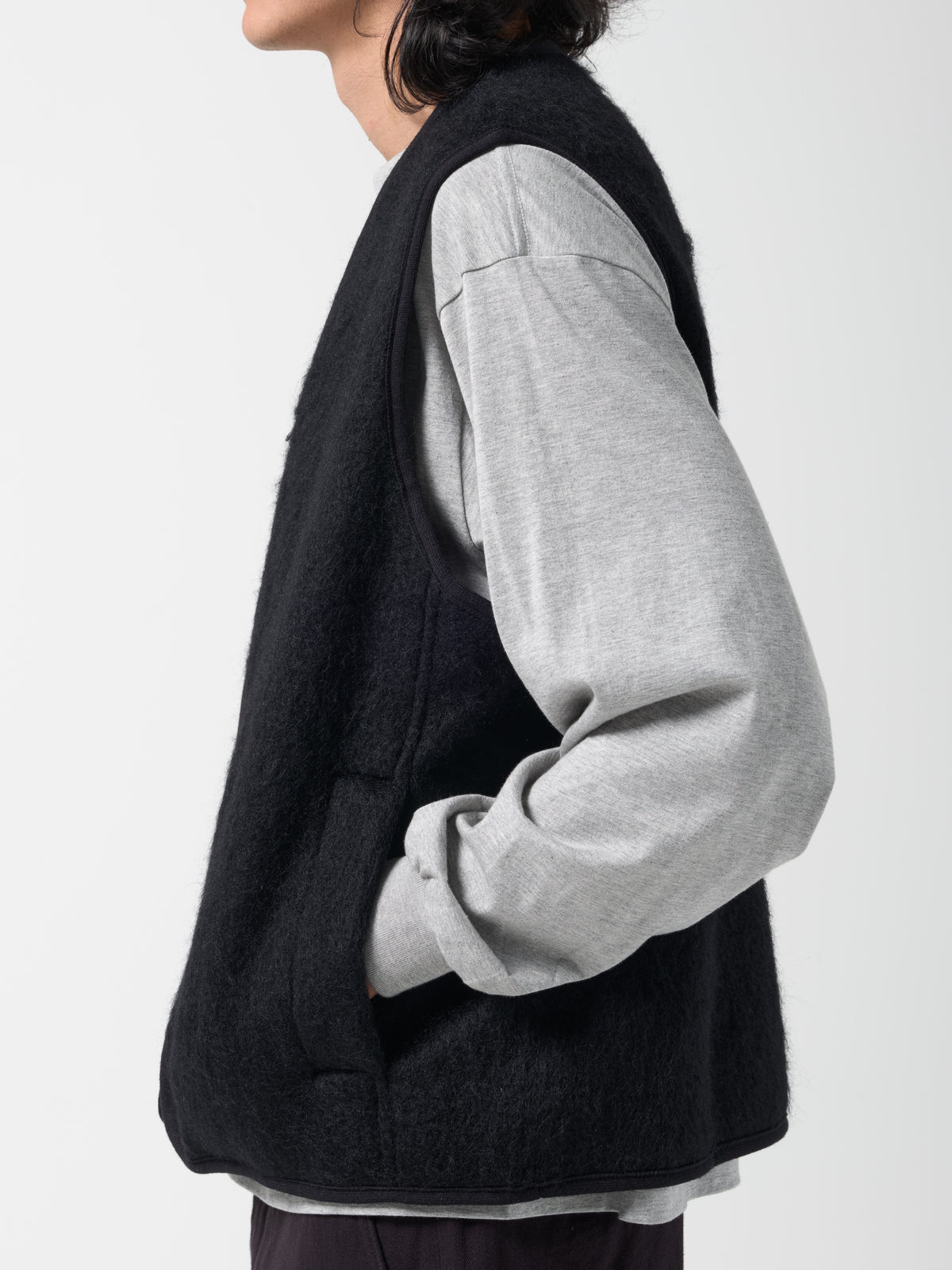 Veste Contour Sans Manches, Noir