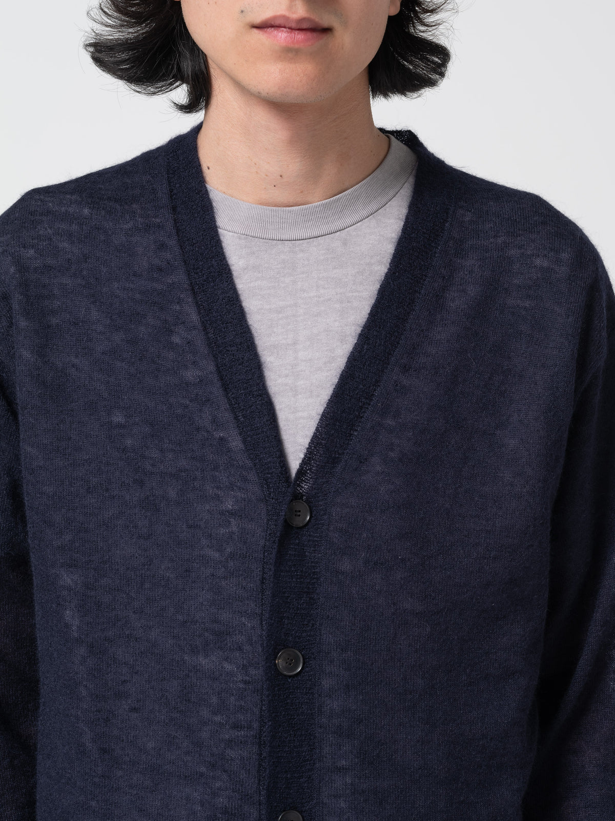Cardigan Kid Mohair, Bleu Marine