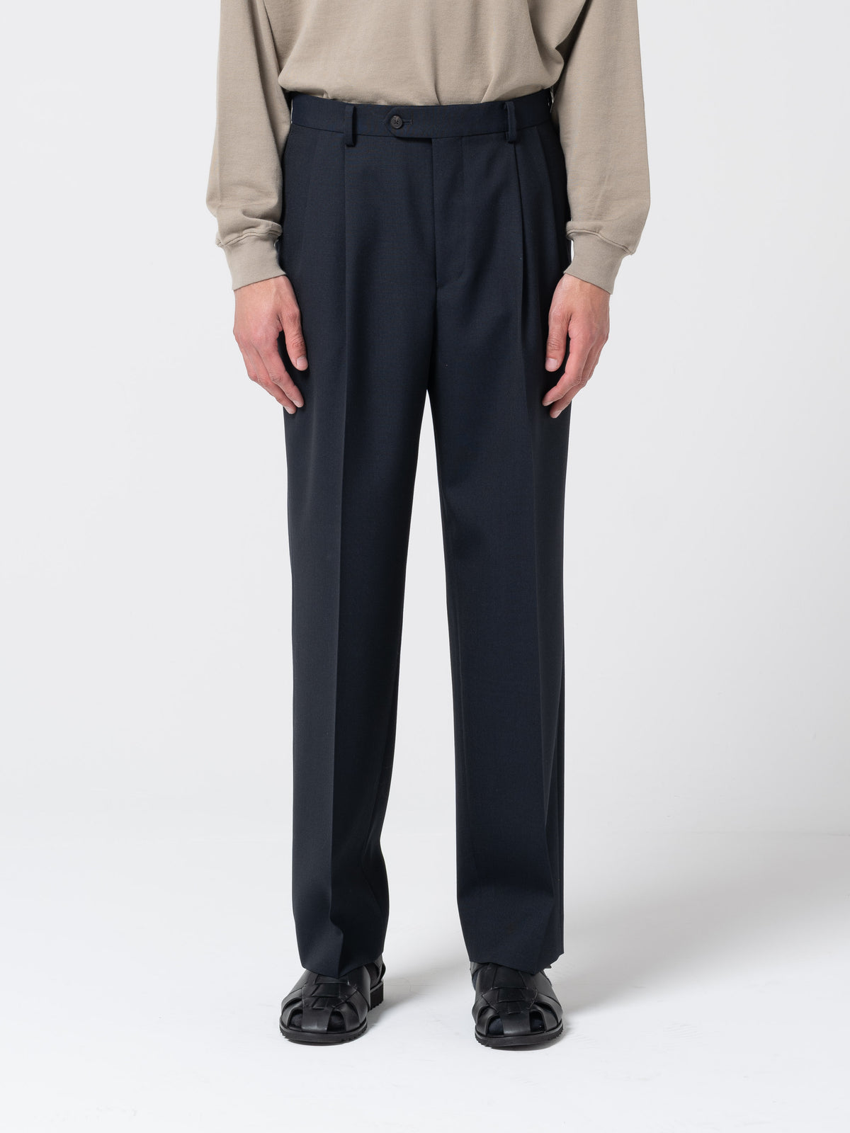 Pantalon Hopsack, Bleu Marine