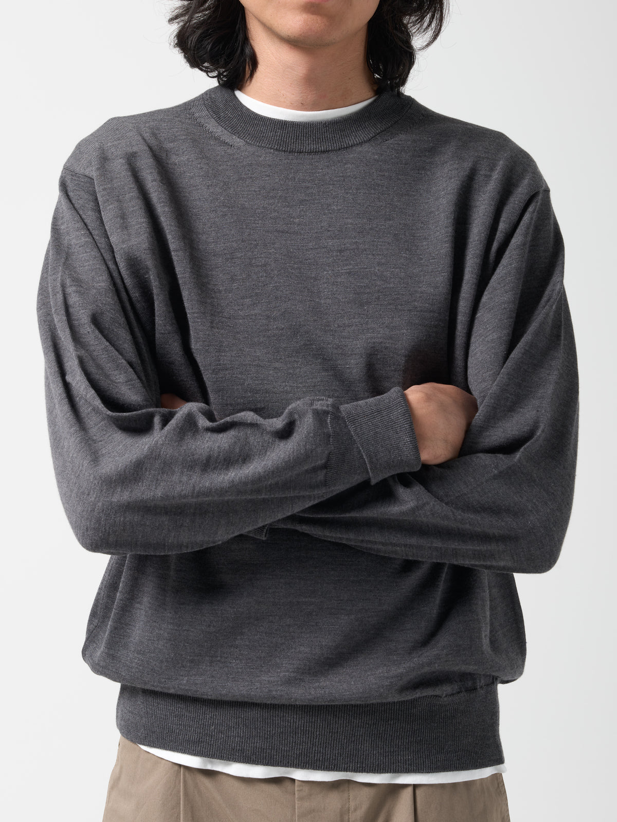Pull Col Rond Baby Wool, Gris