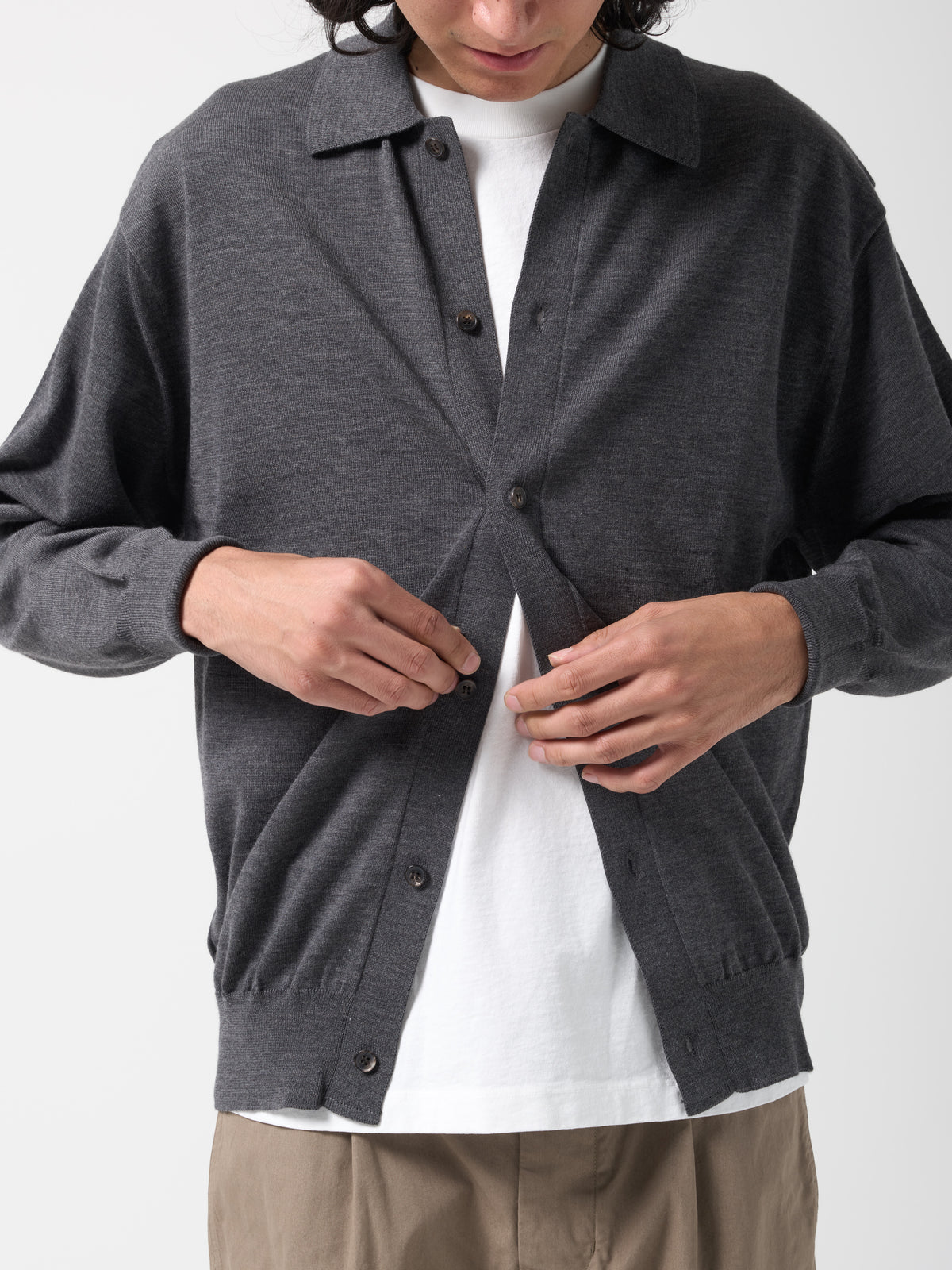 Cardigan Polo Baby Wool, Gris