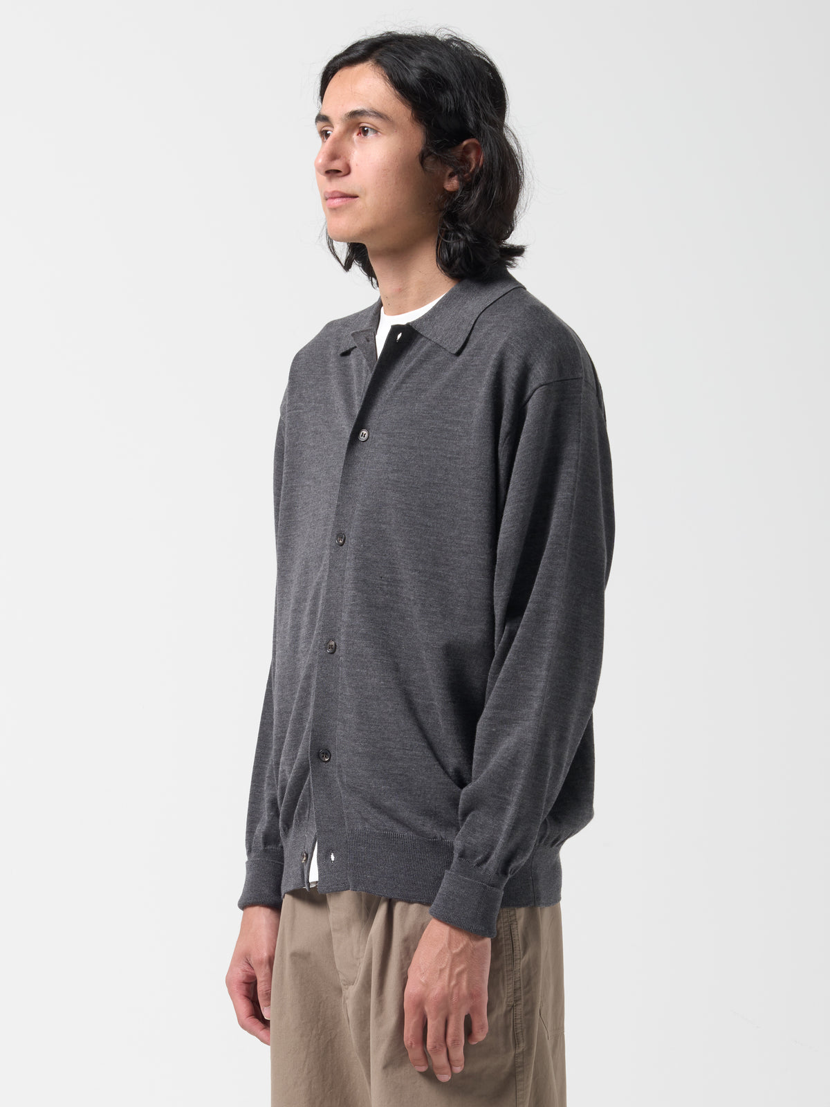 Cardigan Polo Baby Wool, Gris