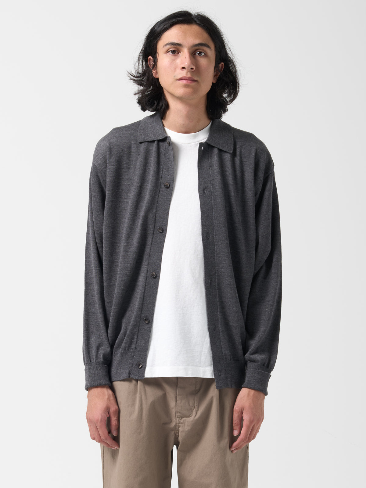 Cardigan Polo Baby Wool, Gris