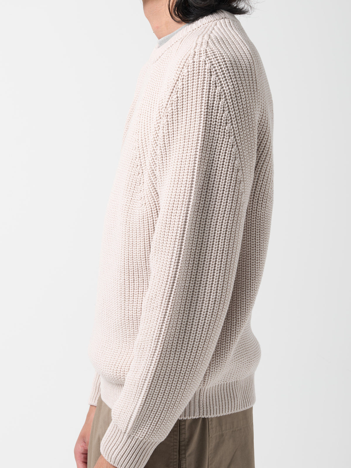 Pull Col Rond Signature, Crème