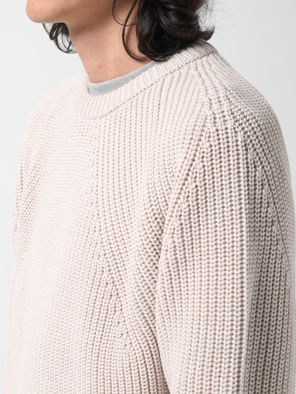 Pull Col Rond Signature, Crème
