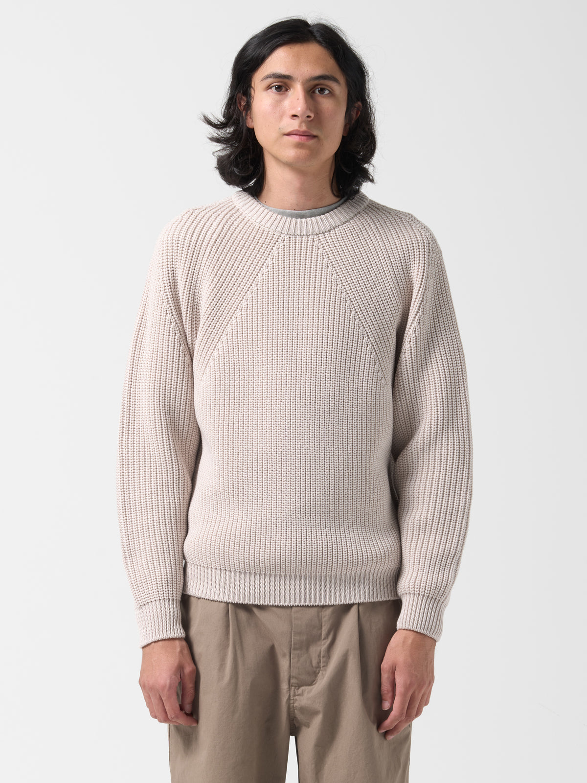 Pull Col Rond Signature, Crème
