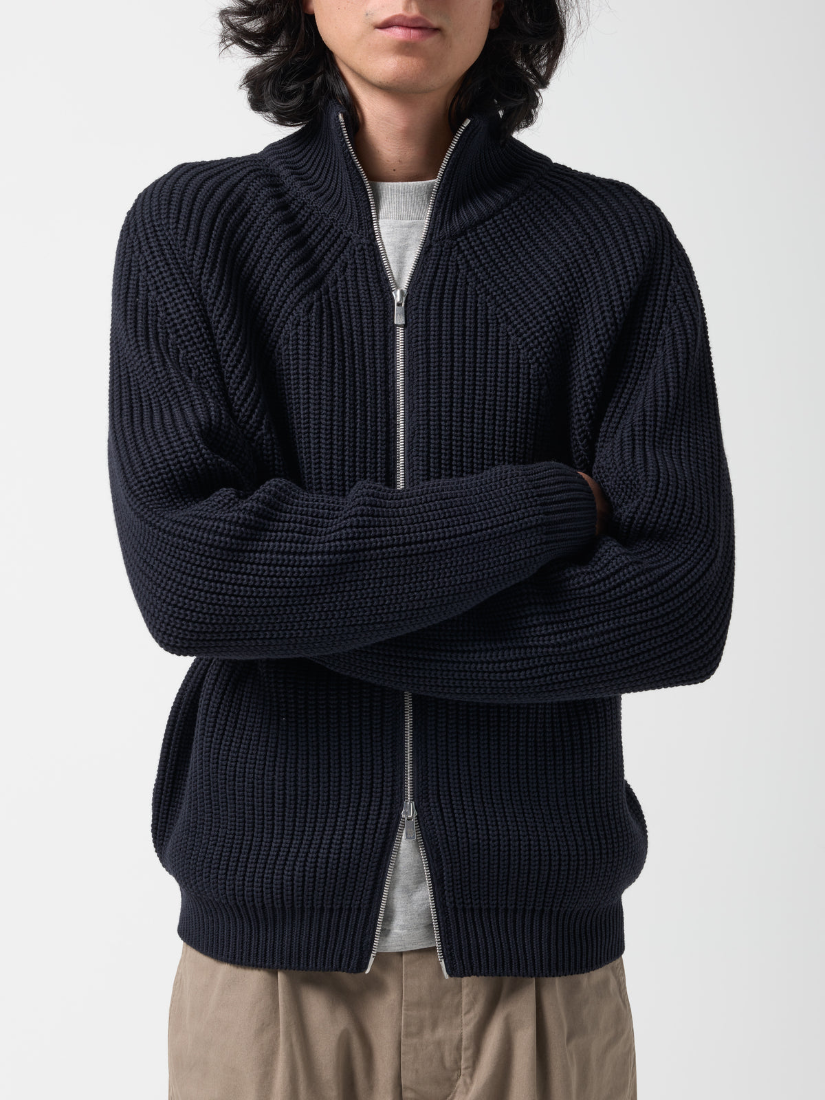 Pull Zippé Driver, Bleu Marine