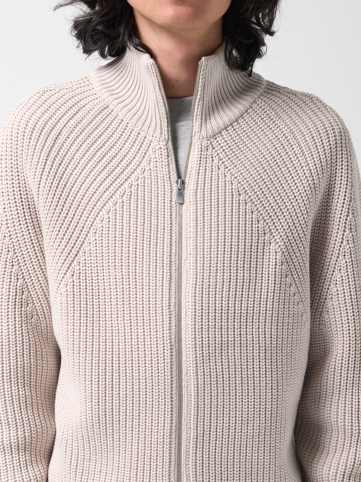 Pull Zippé Driver, Crème