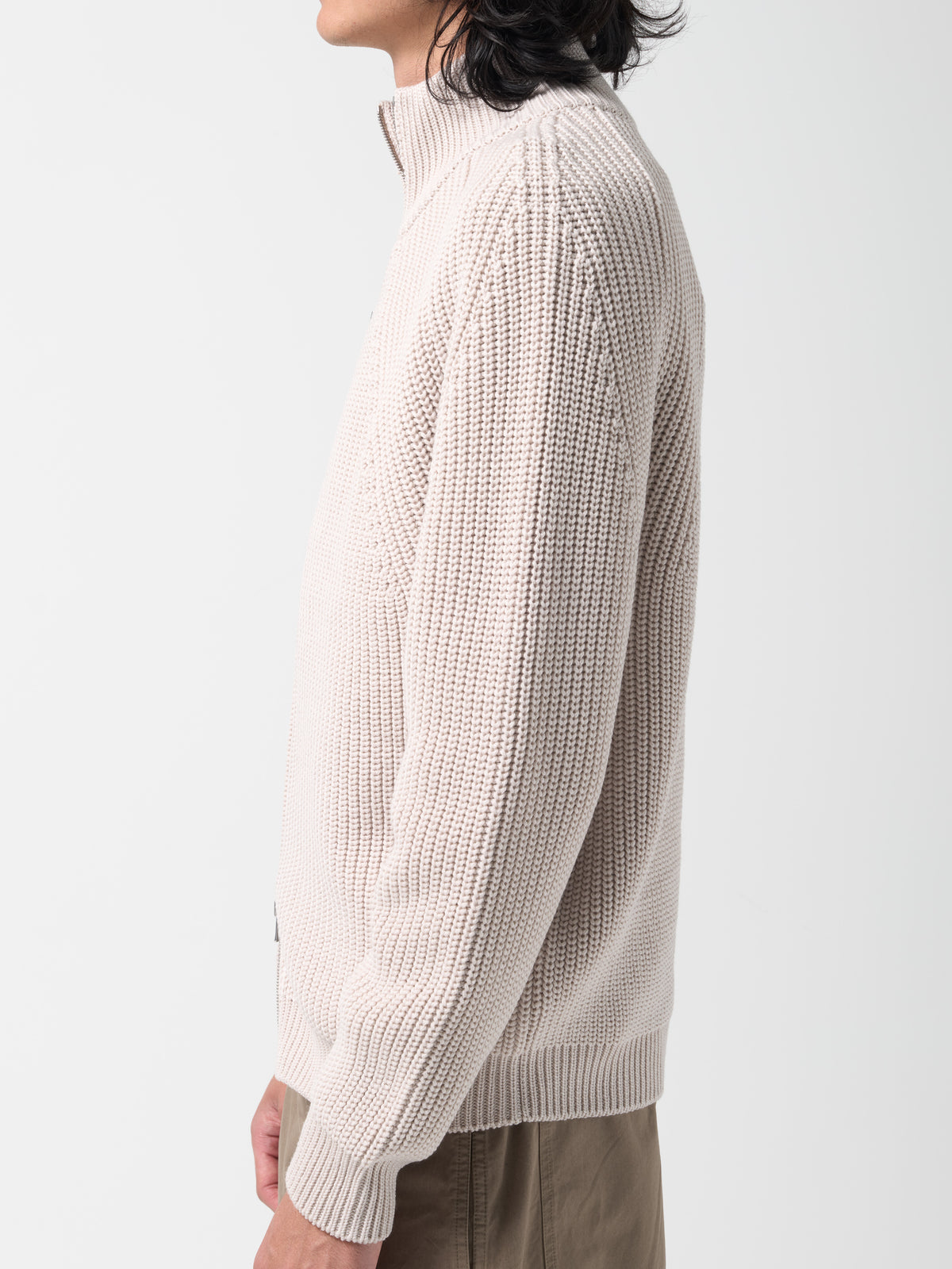 Pull Zippé Driver, Crème