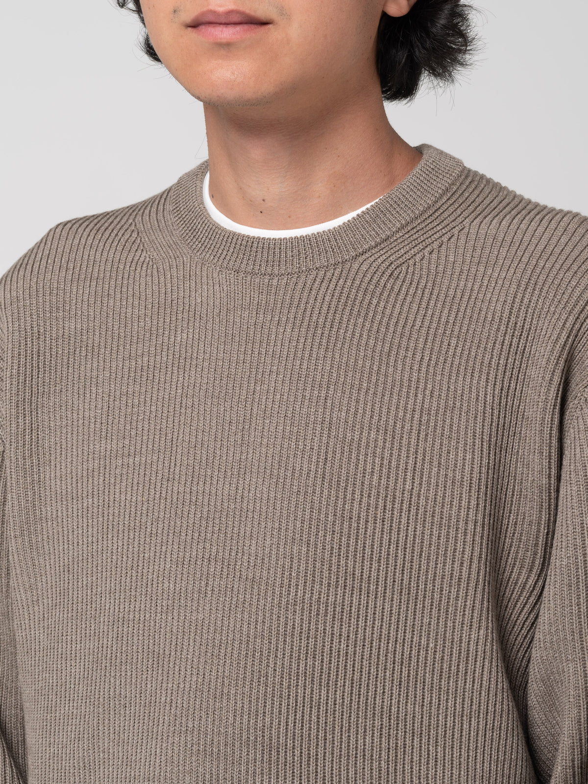 Pull Solid Wool, Marron Mélangé