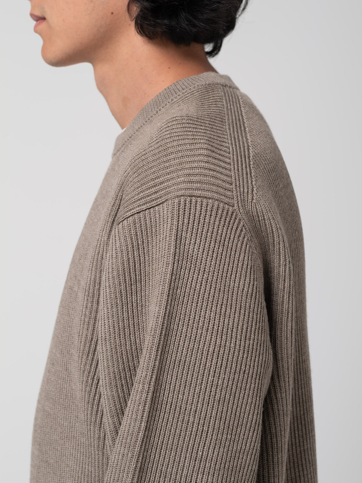 Pull Solid Wool, Marron Mélangé