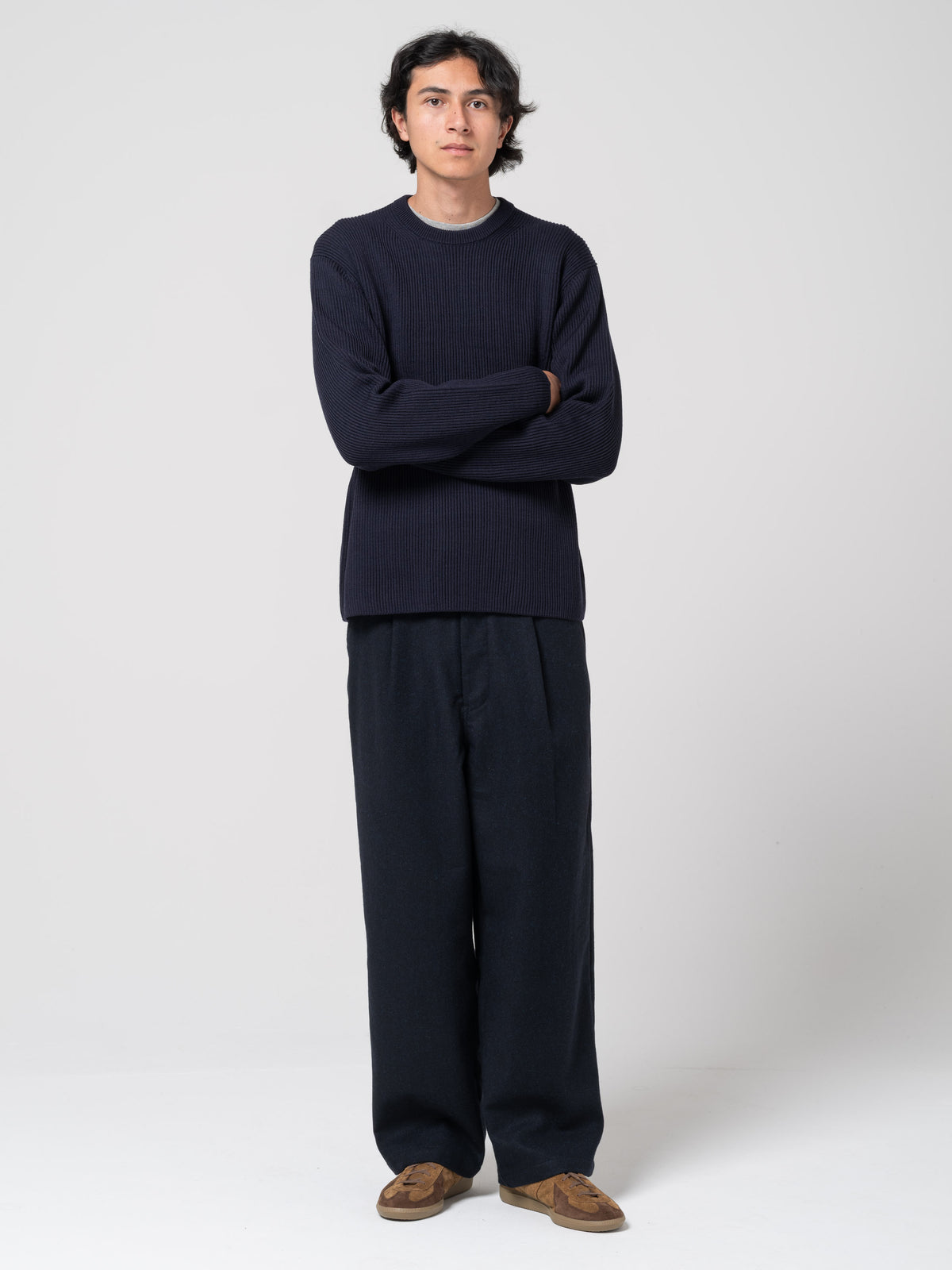Pantalon en Laine, Bleu Nuit