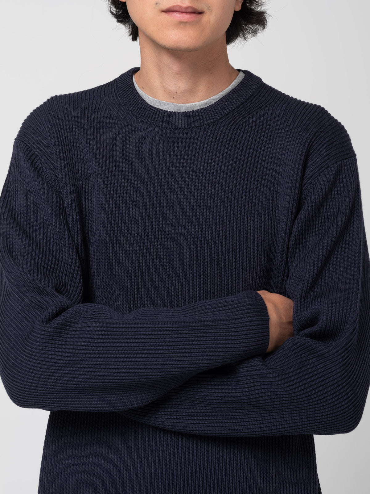 Pull Solid Wool, Bleu Marine