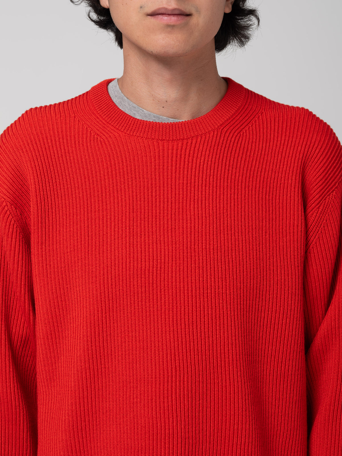 Pull Solid Wool, Vermillon