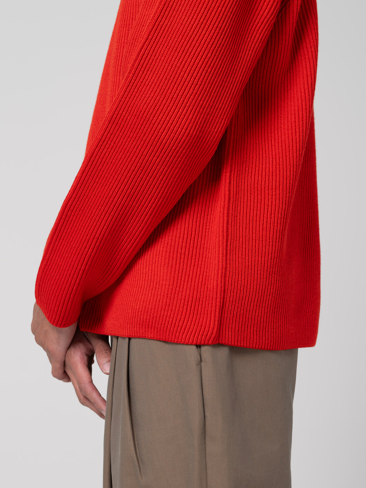 Pull Solid Wool, Vermillon