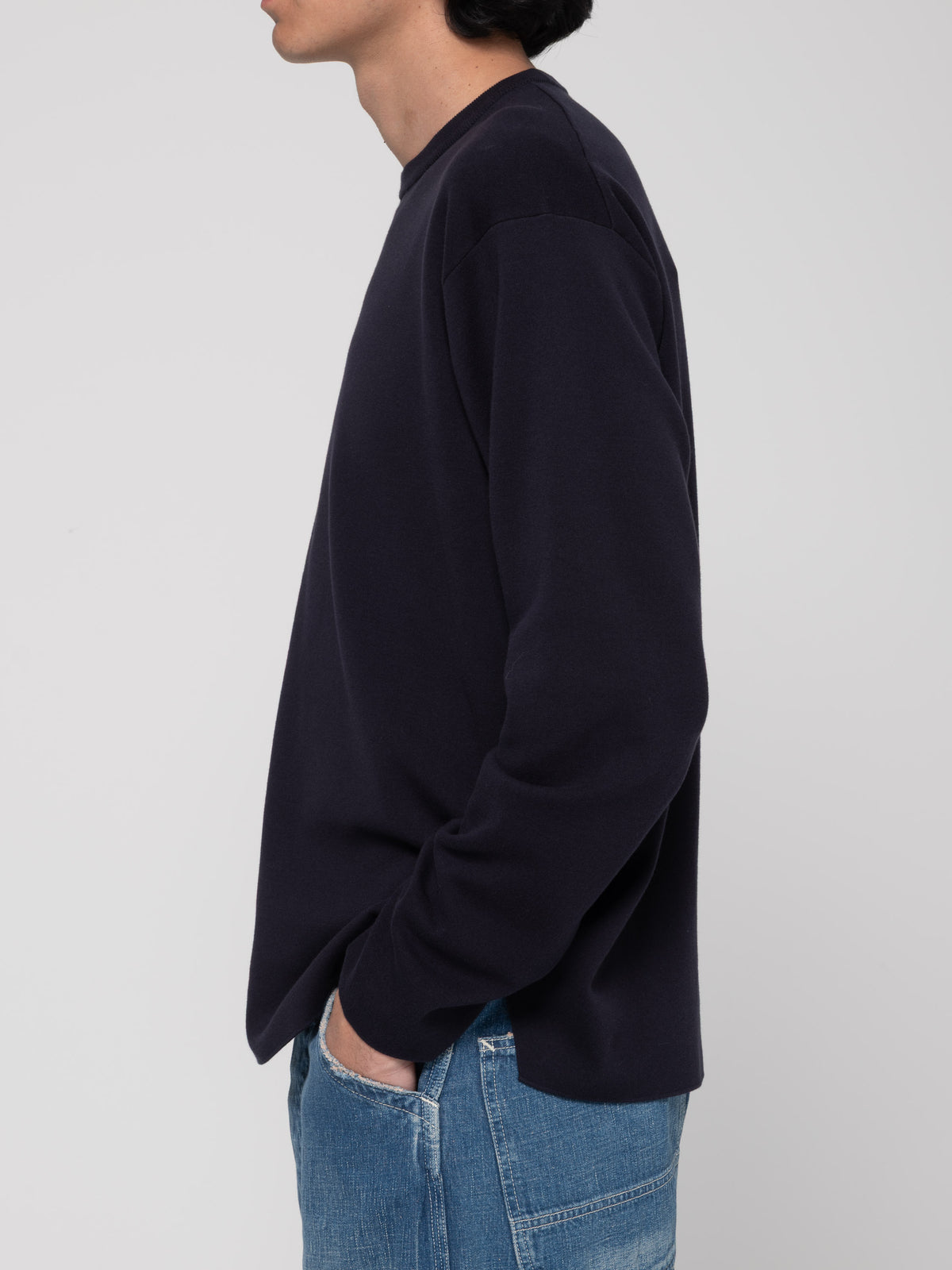 T-Shirt Smooth Knit, Bleu Marine