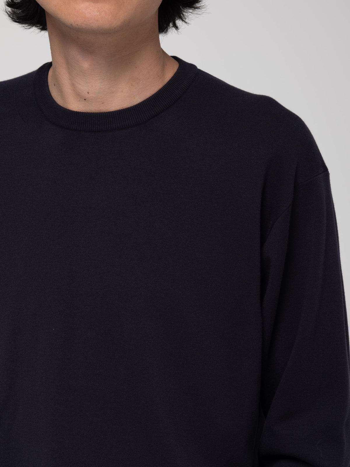T-Shirt Smooth Knit, Bleu Marine