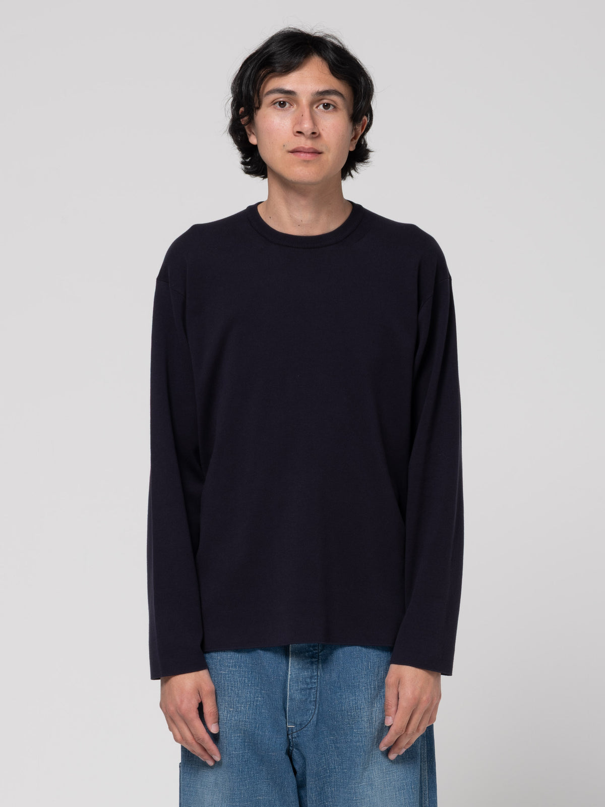 T-Shirt Smooth Knit, Bleu Marine