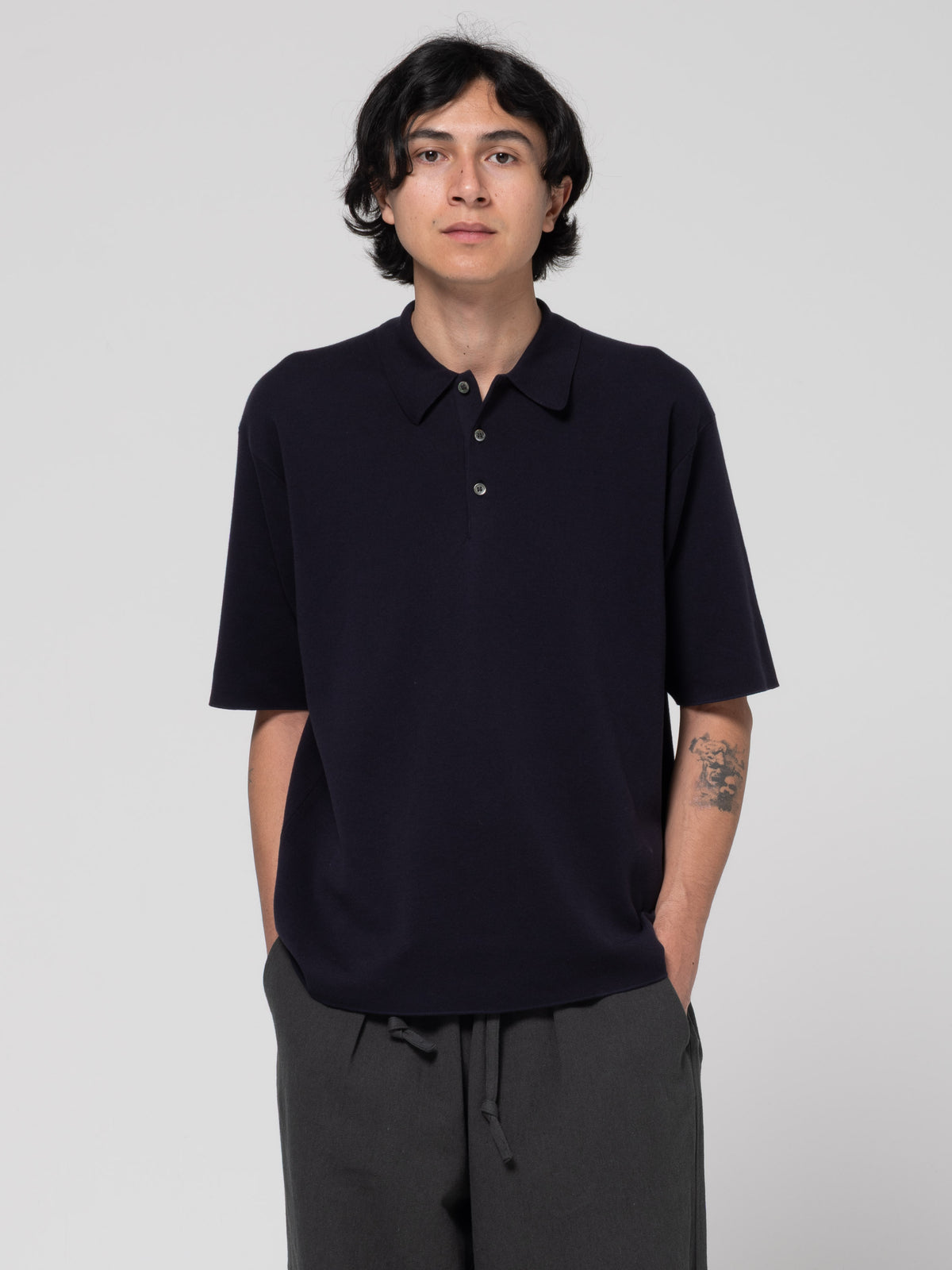 Polo Smooth Knit, Bleu Marine