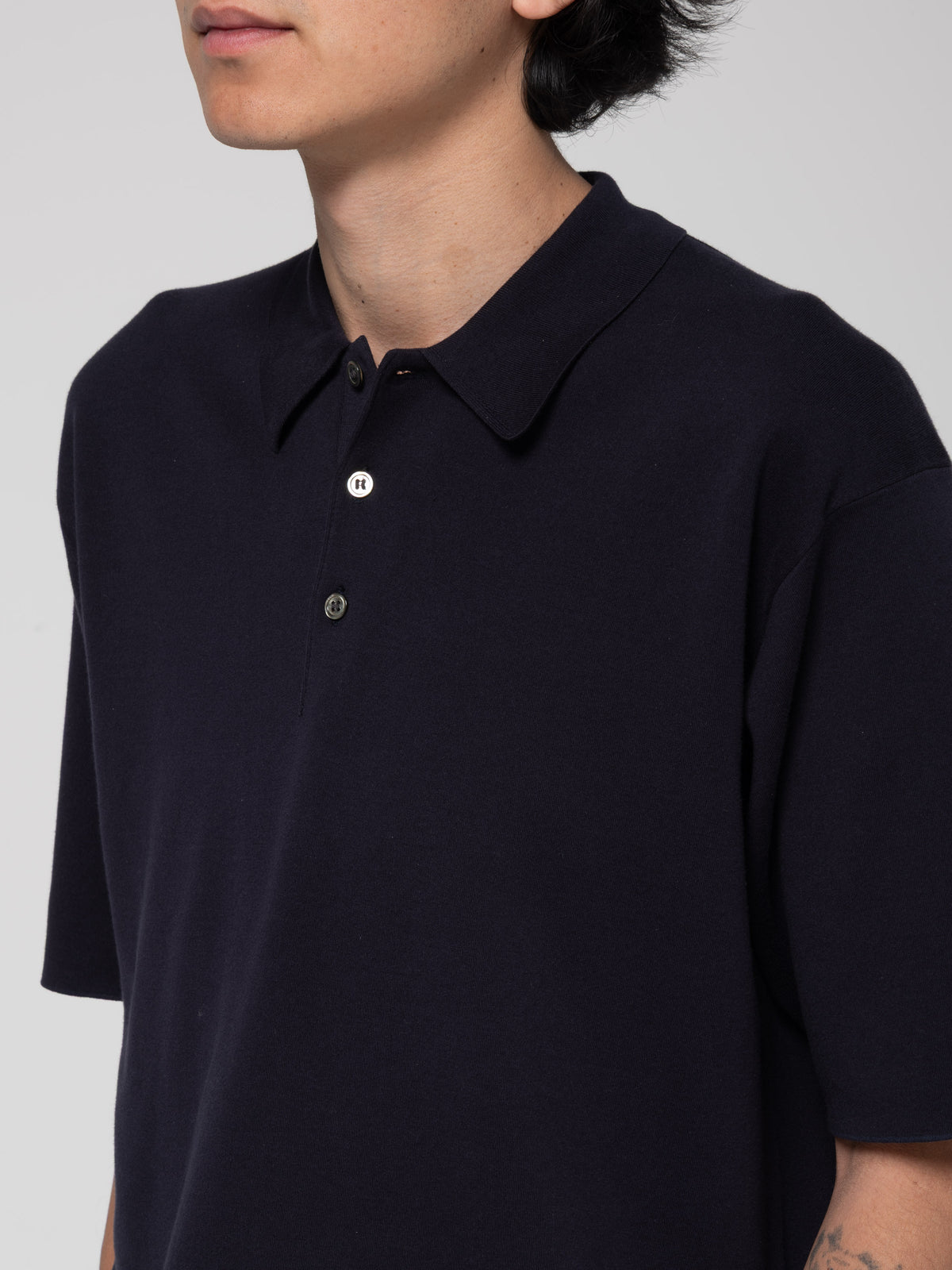 Polo Smooth Knit, Bleu Marine
