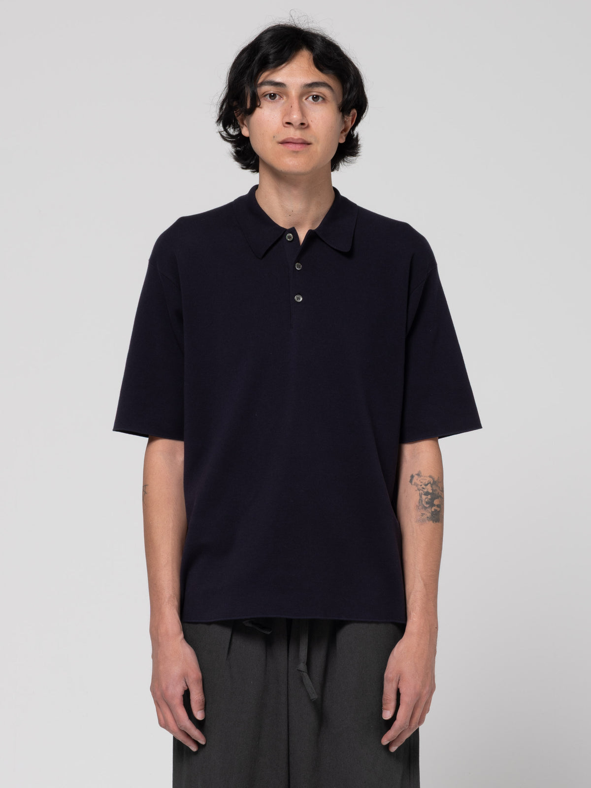 Polo Smooth Knit, Bleu Marine