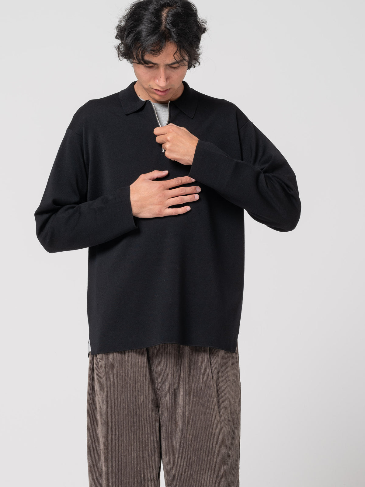 Polo Smooth Wool, Noir