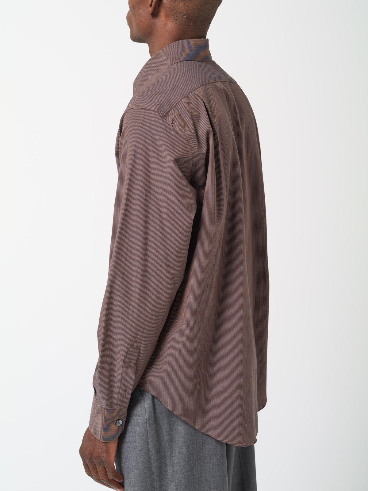 Chemise Normal Rayée, Marron/Noir