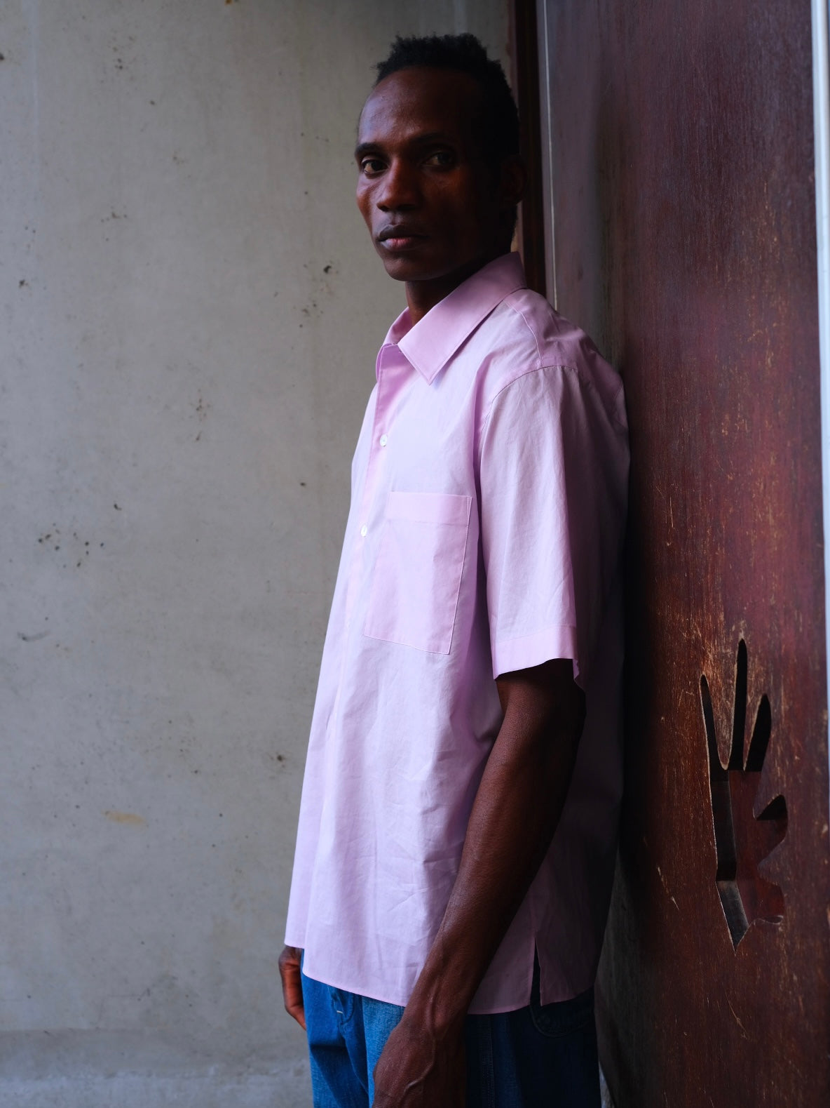Chemise à Manches Courtes Finx, Rose Pâle