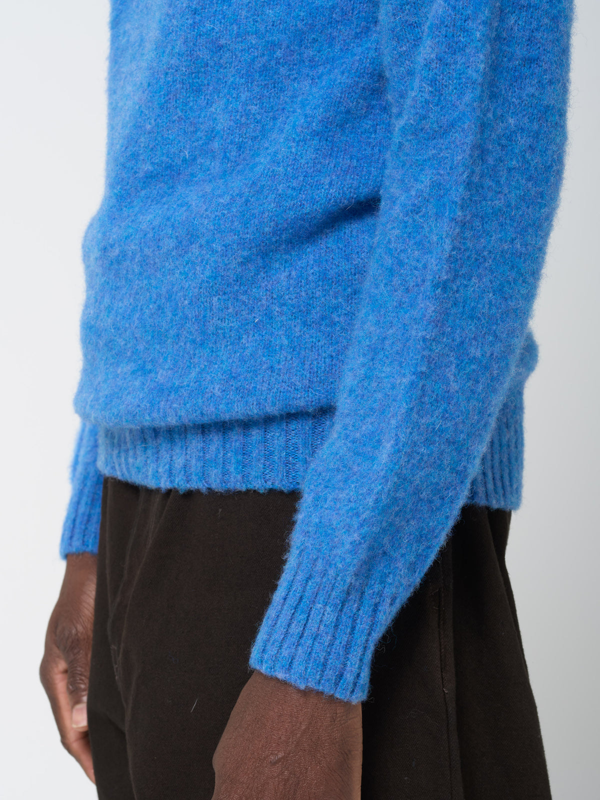 Pull en Shetland Brossé, Bleu Toon