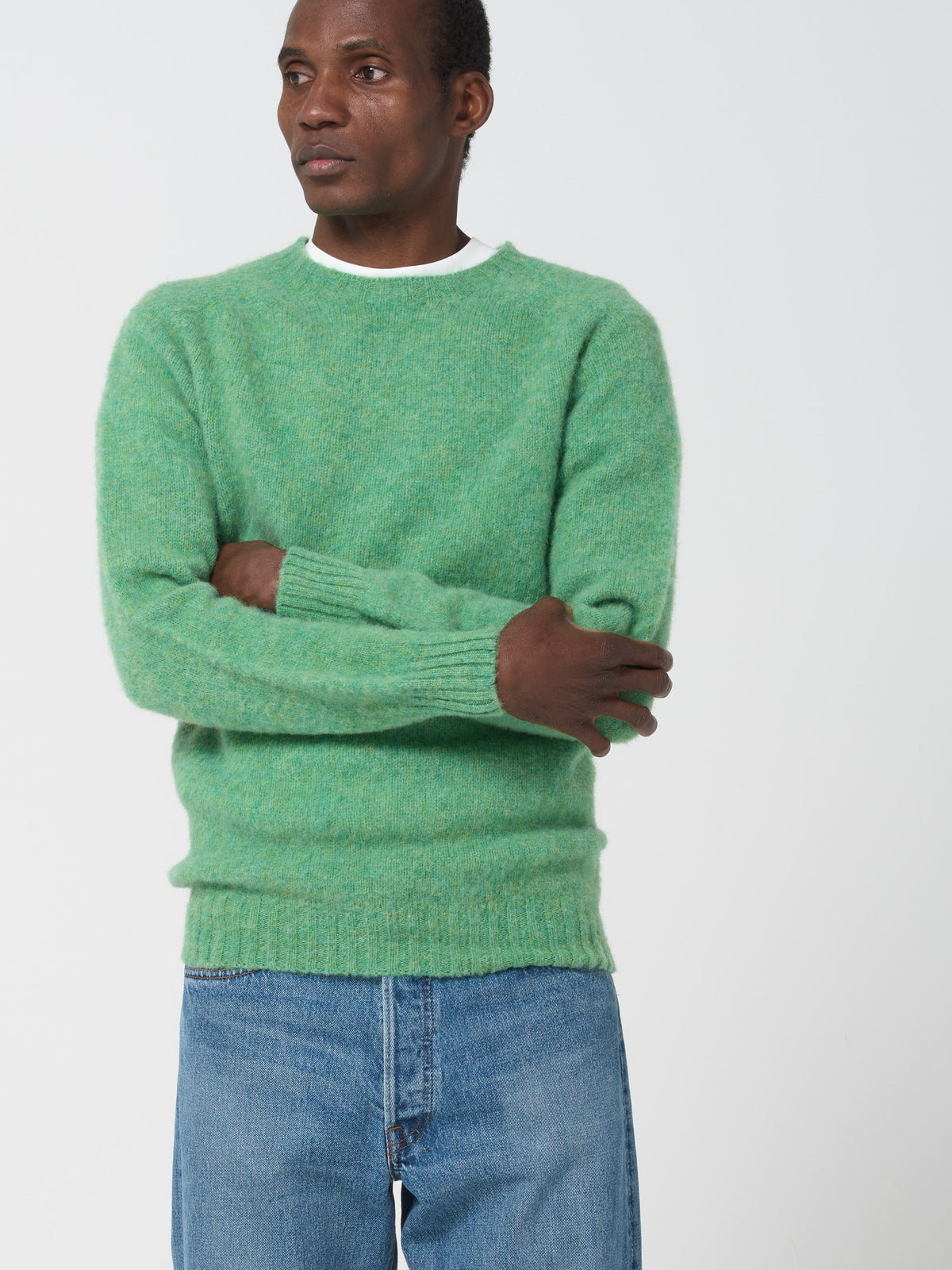 Pull en Shetland Brossé, Menthe