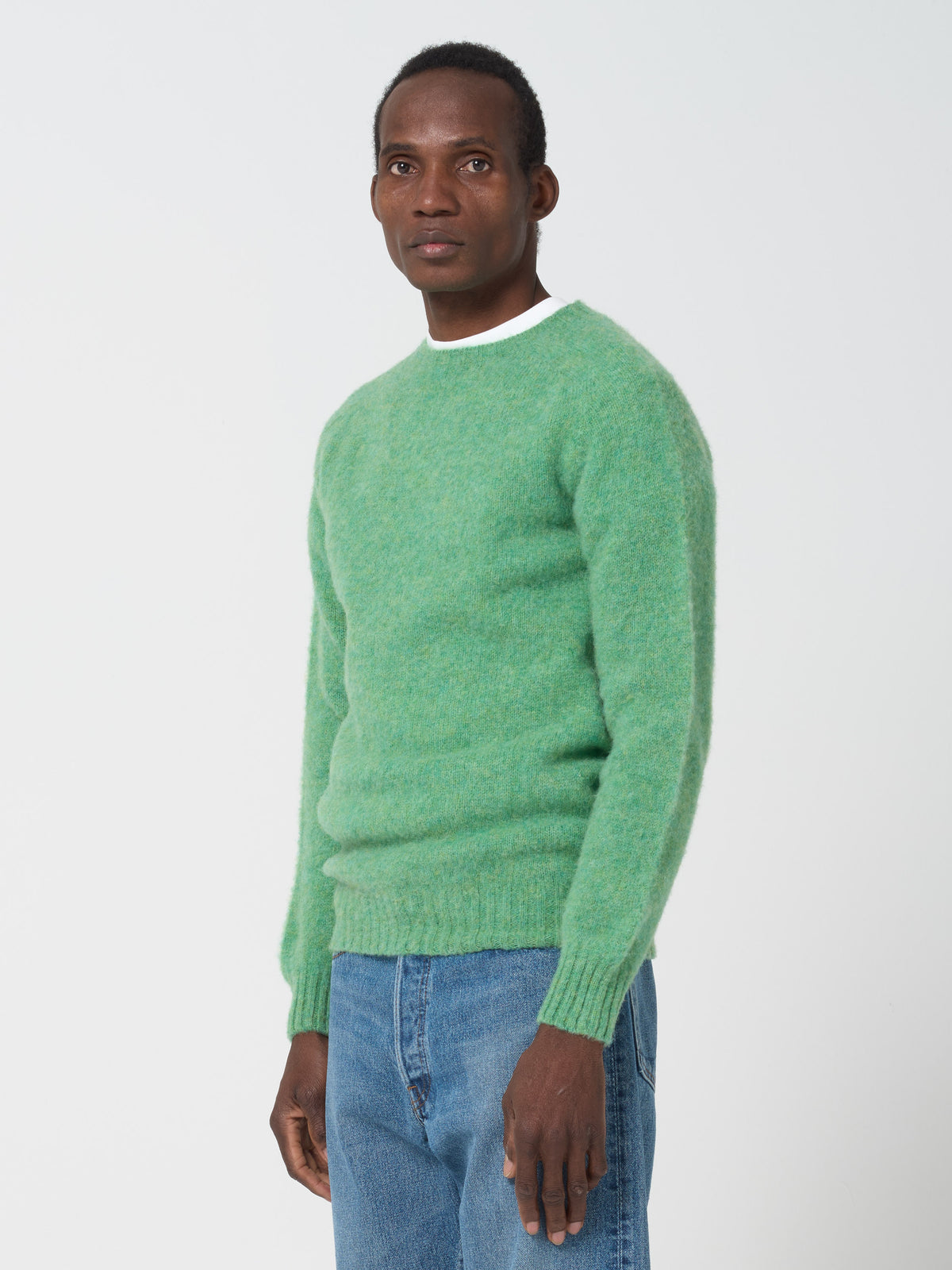 Pull en Shetland Brossé, Menthe