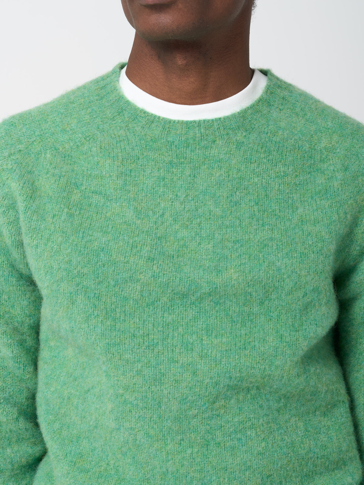 Pull en Shetland Brossé, Menthe