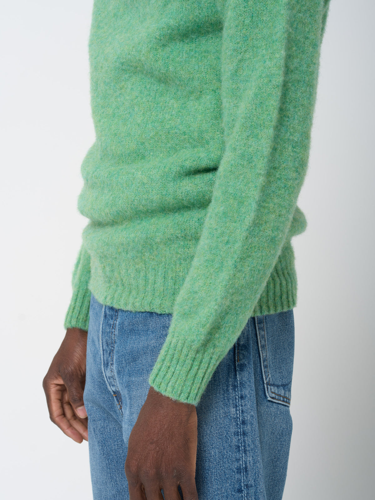 Pull en Shetland Brossé, Menthe
