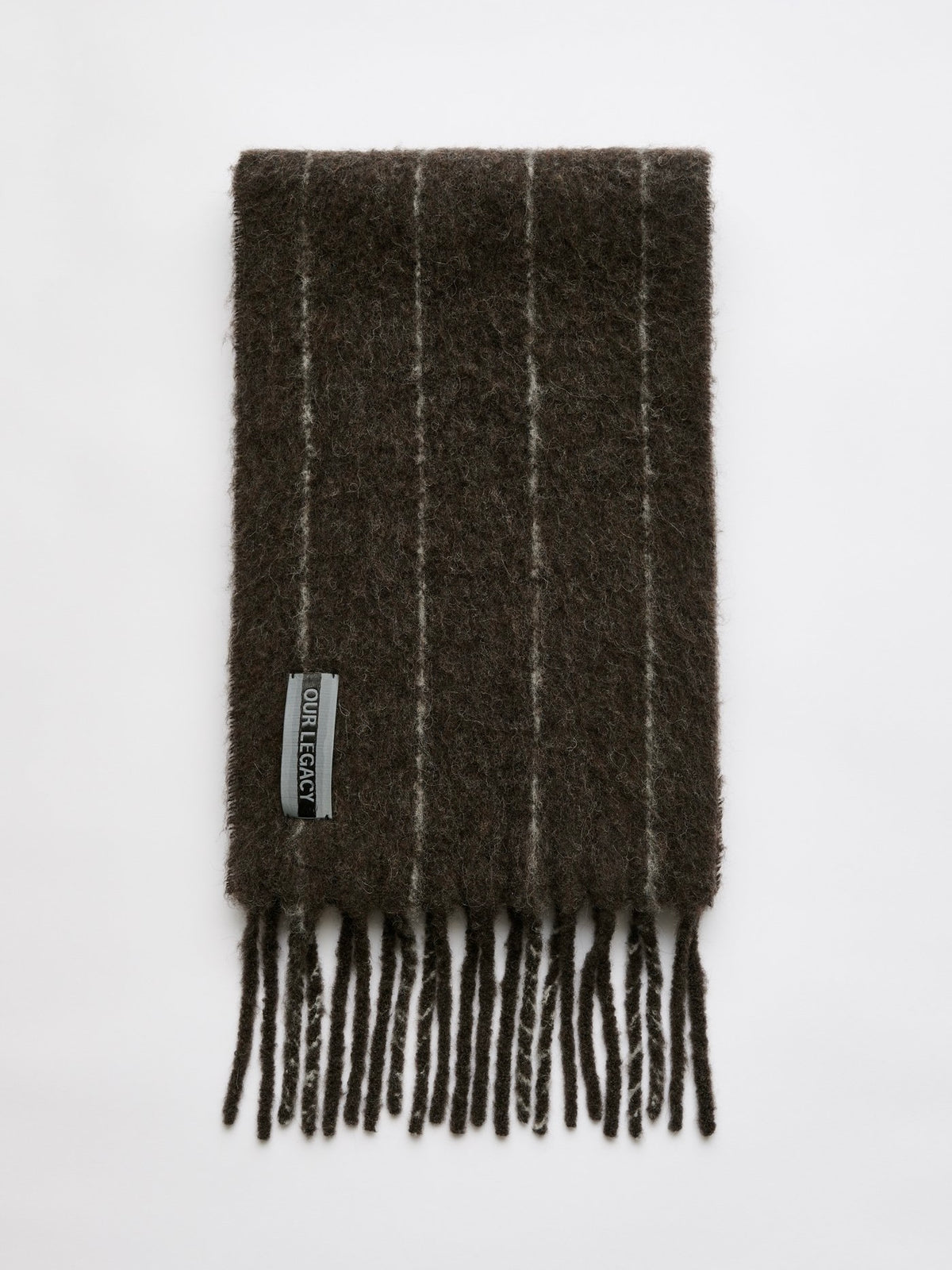 Écharpe Estate, Brown Pinstripe Fuzzy Alpaca