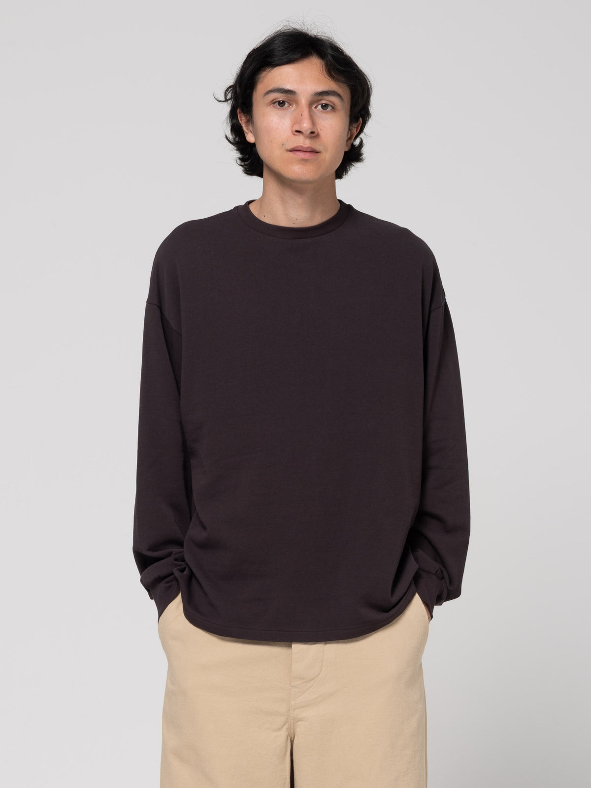 T-Shirt ML Mini Terry, Espresso