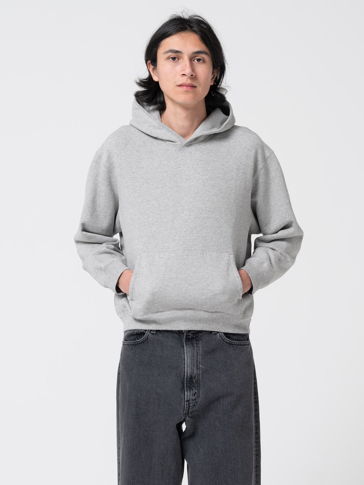 Sweatshirt à Capuche Mini, Gris Chiné