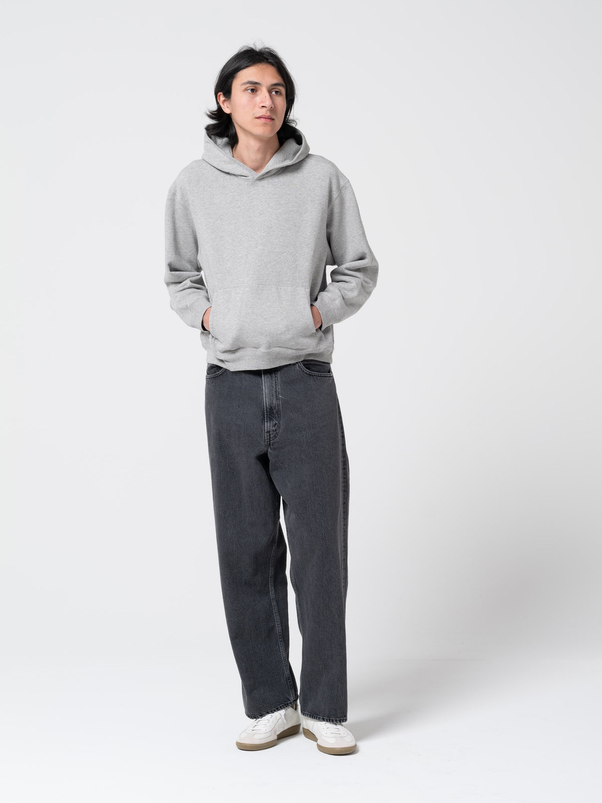 Sweatshirt à Capuche Mini, Gris Chiné