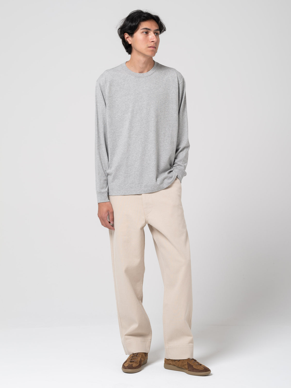 T-Shirt Municipal L/S, Gris Chiné