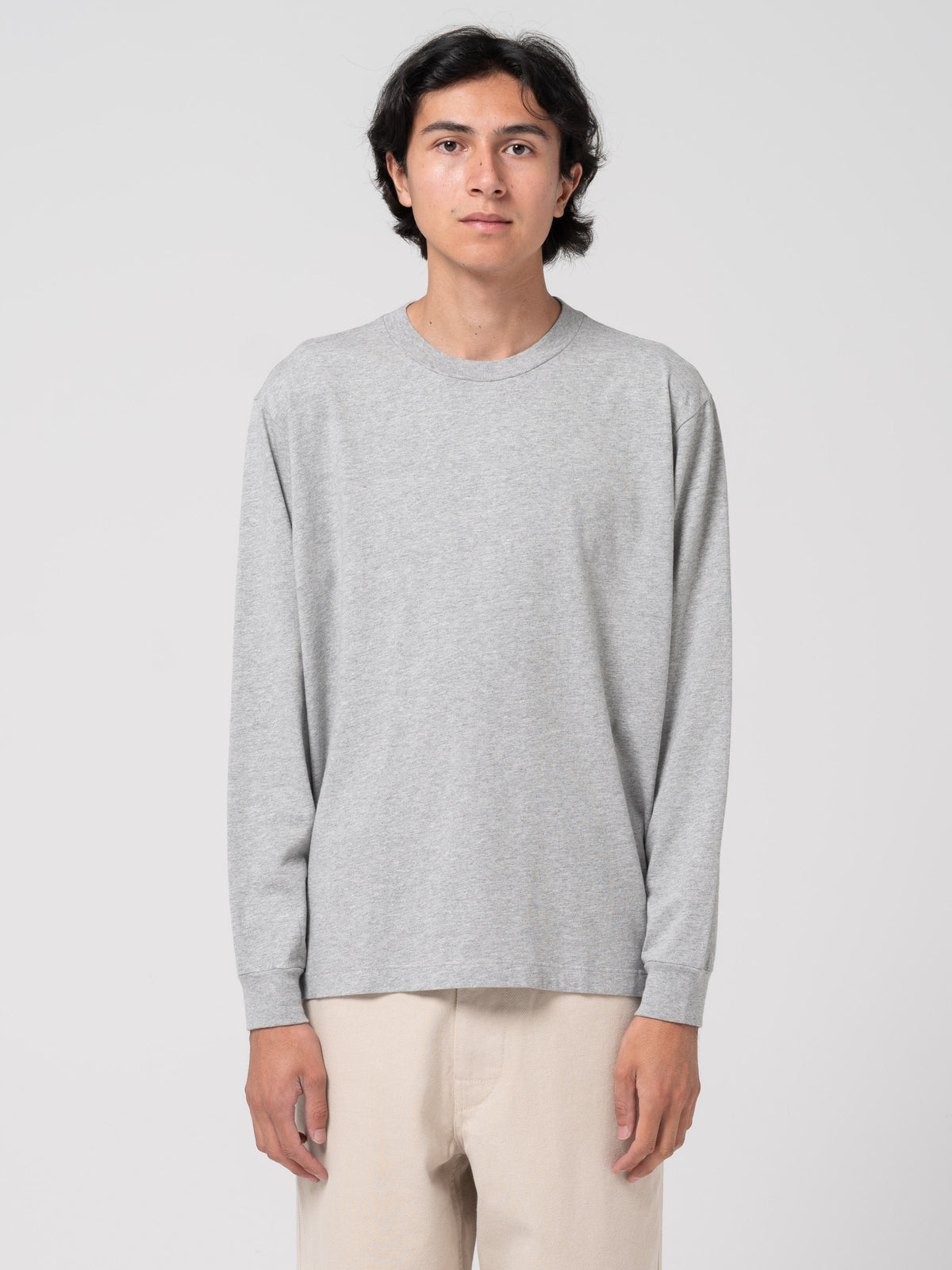 T-Shirt Municipal L/S, Gris Chiné