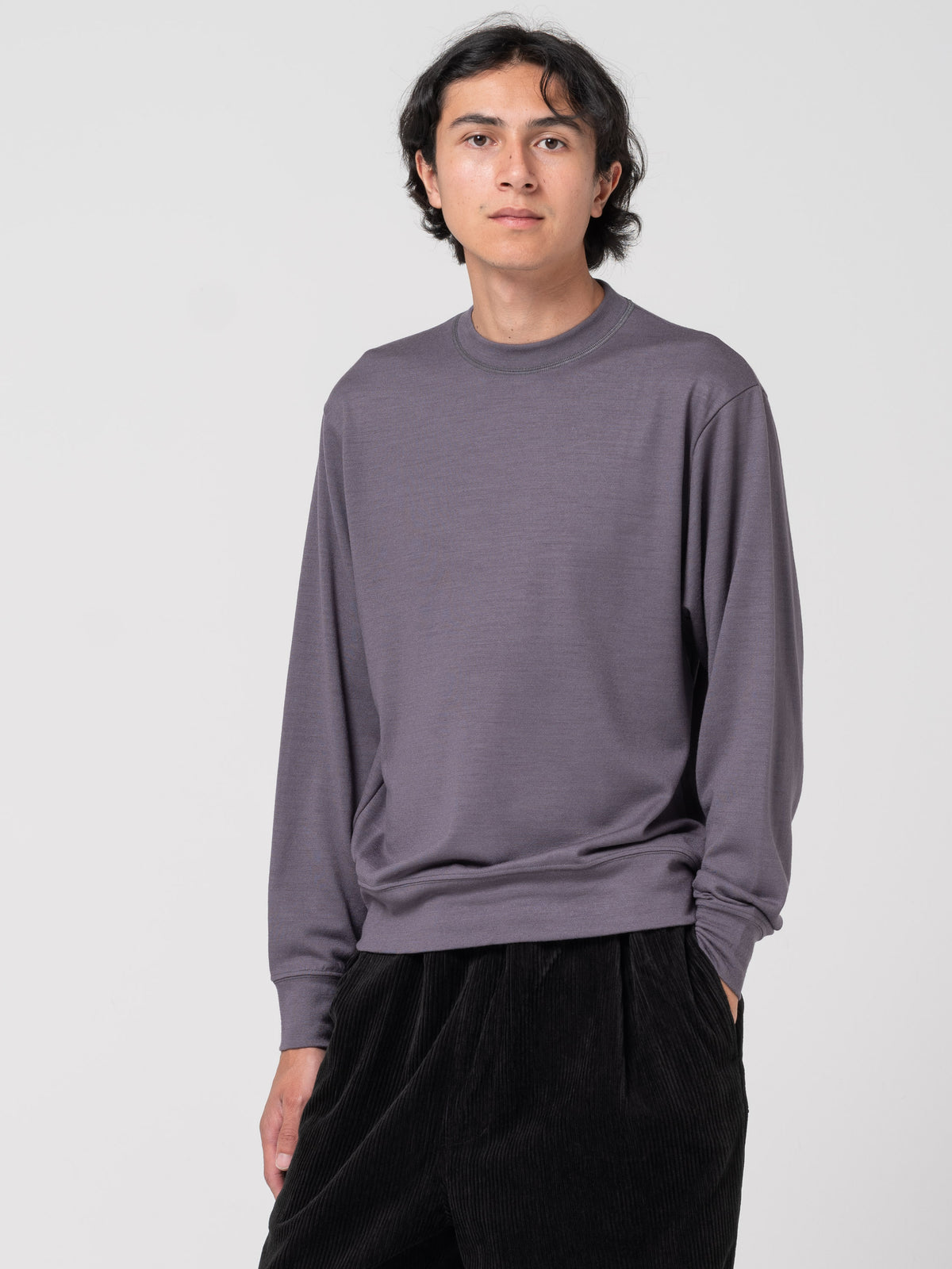 Sweatshirt en Laine, Ardoise